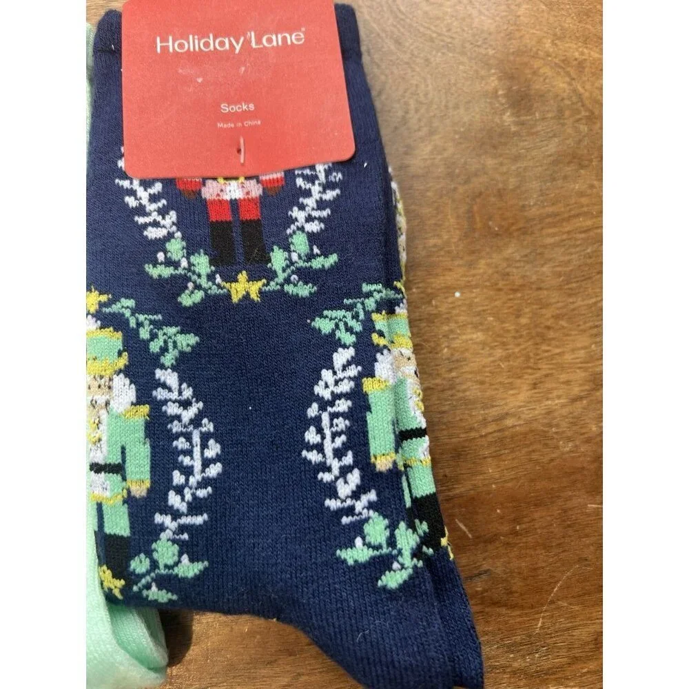 Holiday Lane Christmas Holiday Socks Set Of 3 Macy’s Festive Winter NWT